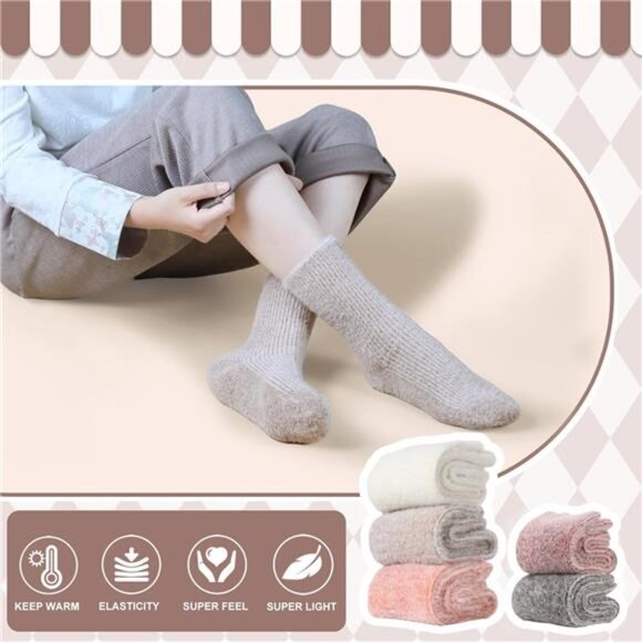 New 5 Pairs Fuzzy Soft Cozy Comfortable Socks for Women, Casual Sleep Comfy Sock - Picture 3 of 6